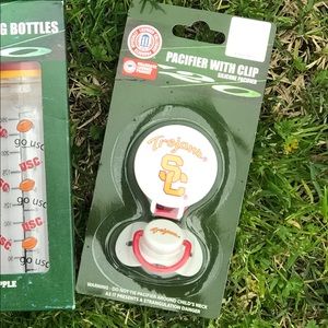 New USC Trojan Clip On Pacifier